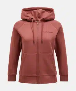 Peak Performance Original Small Logo Zip Hood Women Classic Clay