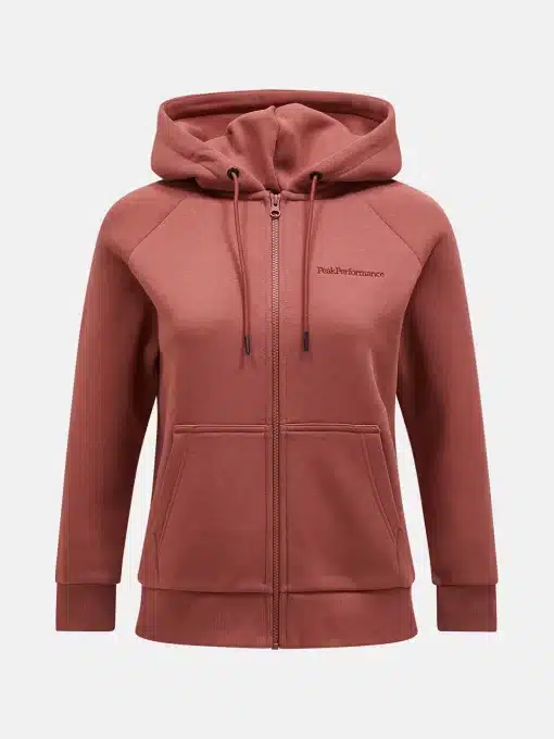 Peak Performance Original Small Logo Zip Hood Women Classic Clay