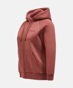 Peak Performance Original Small Logo Zip Hood Women Classic Clay