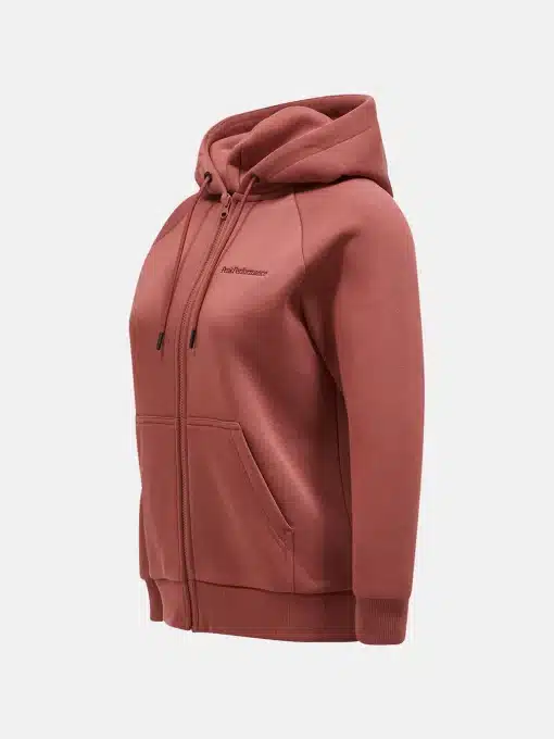 Peak Performance Original Small Logo Zip Hood Women Classic Clay