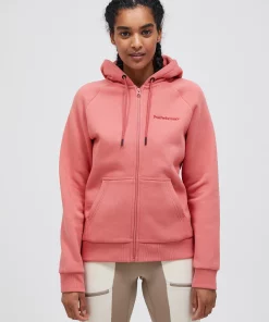 Peak Performance Original Small Logo Zip Hood Women Trek Pink