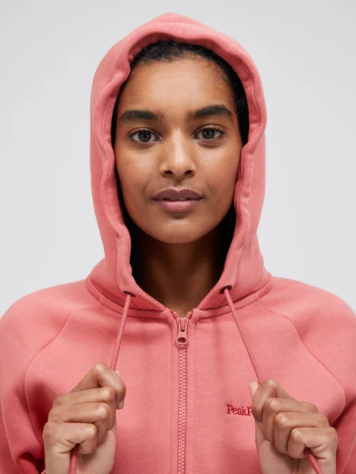 Peak Performance Original Small Logo Zip Hood Women Trek Pink