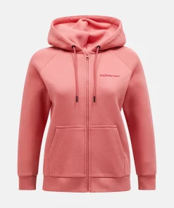 Peak Performance Original Small Logo Zip Hood Women Trek Pink