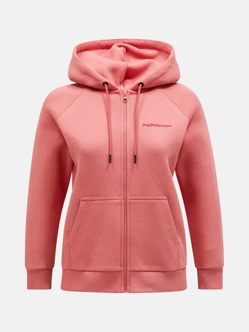 Peak Performance Original Small Logo Zip Hood Women Trek Pink