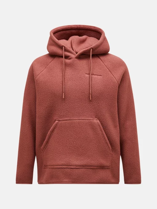 Peak Performance Fleece Hood Men Classic Clay