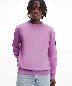 Calvin Klein Monologo Sleeve Badge C-Neck Iris Orchid