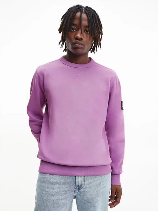 Calvin Klein Monologo Sleeve Badge C-Neck Iris Orchid