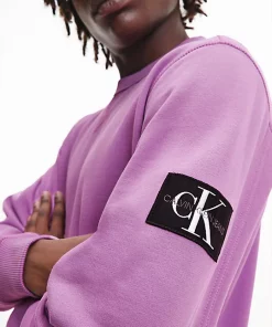 Calvin Klein Monologo Sleeve Badge C-Neck Iris Orchid
