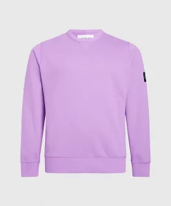 Calvin Klein Monologo Sleeve Badge C-Neck Iris Orchid