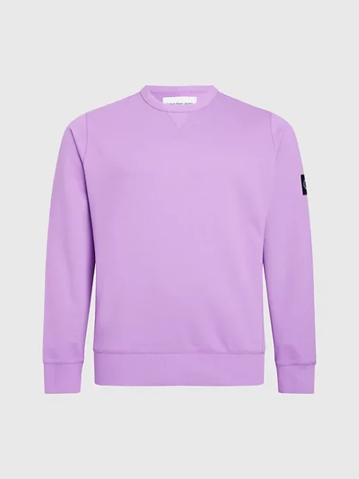 Calvin Klein Monologo Sleeve Badge C-Neck Iris Orchid