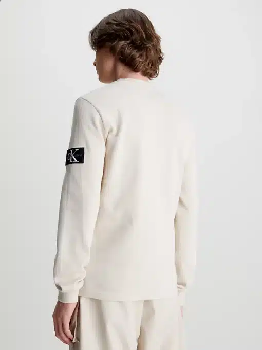 Calvin Klein Monologo Badge Waffle Ls Tee Classic Beige