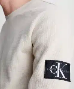 Calvin Klein Monologo Badge Waffle Ls Tee Classic Beige