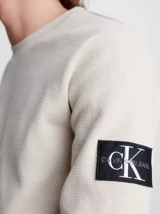 Calvin Klein Monologo Badge Waffle Ls Tee Classic Beige