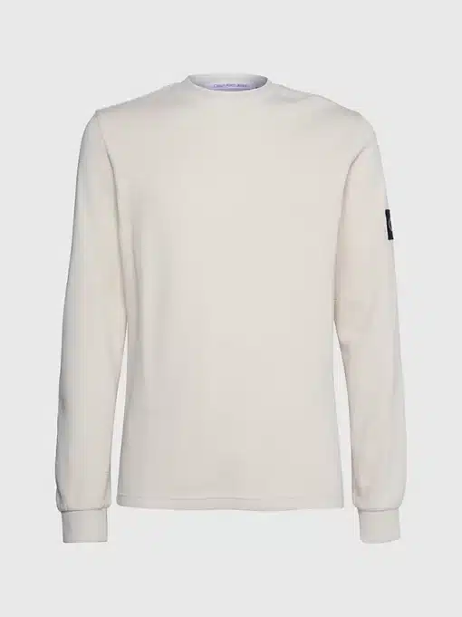 Calvin Klein Monologo Badge Waffle Ls Tee Classic Beige