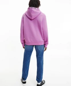 Calvin Klein Logo Jacquard Hoodie Iris Orchid