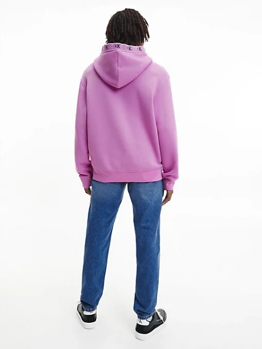 Calvin Klein Logo Jacquard Hoodie Iris Orchid
