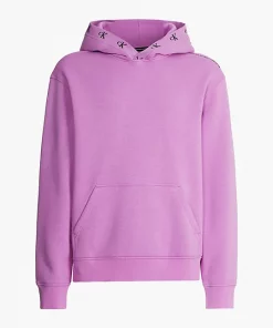 Calvin Klein Logo Jacquard Hoodie Iris Orchid