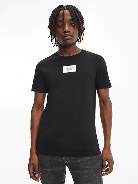 Buy Calvin Klein Small Center Box Tee Black Scandinavian Fashion Store