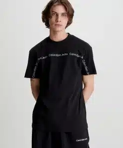 Calvin Klein Logo Tape Tee Black