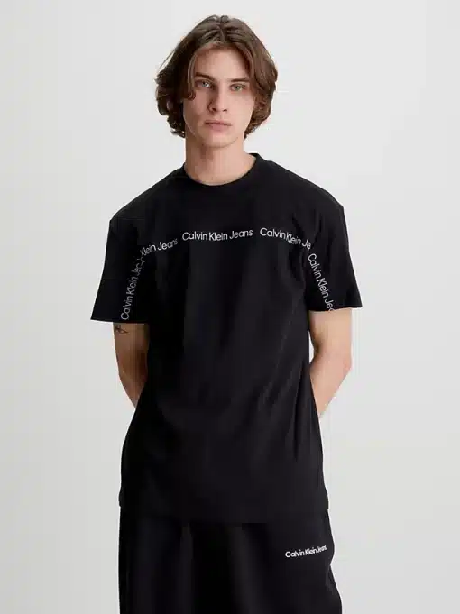 Calvin Klein Logo Tape Tee Black