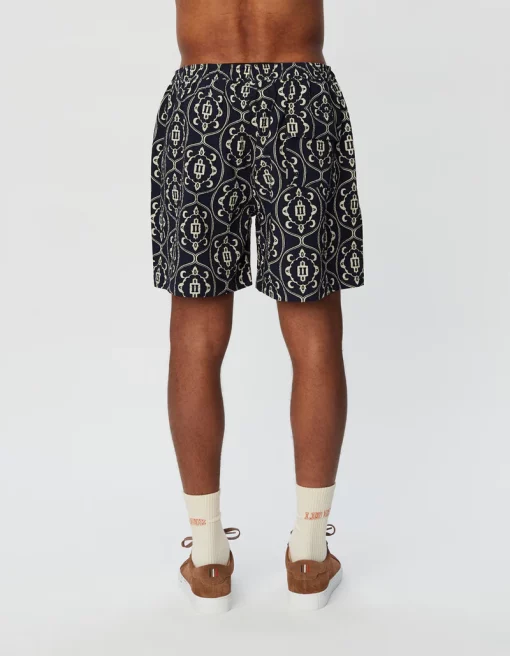 Les Deux Stan AOP Swim Shorts Dark Navy/Ivory