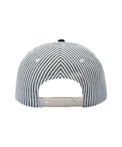 Les Deux Encore Stripe Baseball Cap Off White/ Dark Navy Stripe