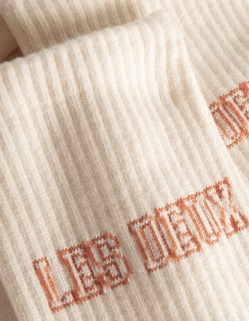 Les Deux Blake 2-Pack Rib Socks Ivory/Dusty Orange