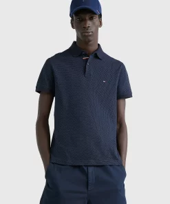 Tommy Hilfiger Micro Print Slim Polo Desert Sky