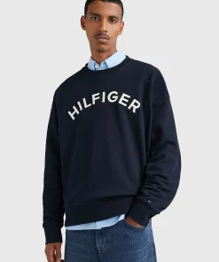 Tommy Hilfiger Arched Logo Crewneck Desert Sky