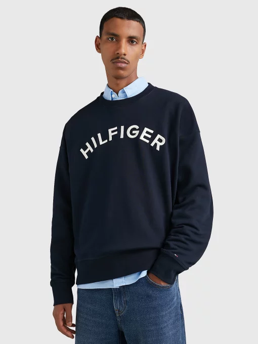 Tommy Hilfiger Arched Logo Crewneck Desert Sky