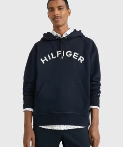 Tommy Hilfiger Arched Logo Hoody Desert Sky
