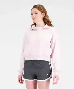 New Balance Athletics Remastered French Terry 1/4 Zip Stone Pink