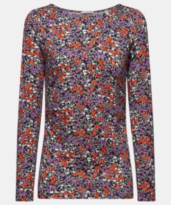 Esprit LsOng Sleeve Flower T-shirt Navy