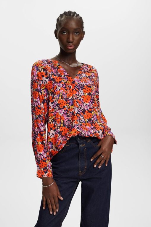 Esprit Flower Blouse New Navy/Orange
