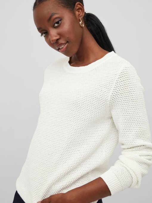 Vila Dalo O-neck Knit White Alyssum