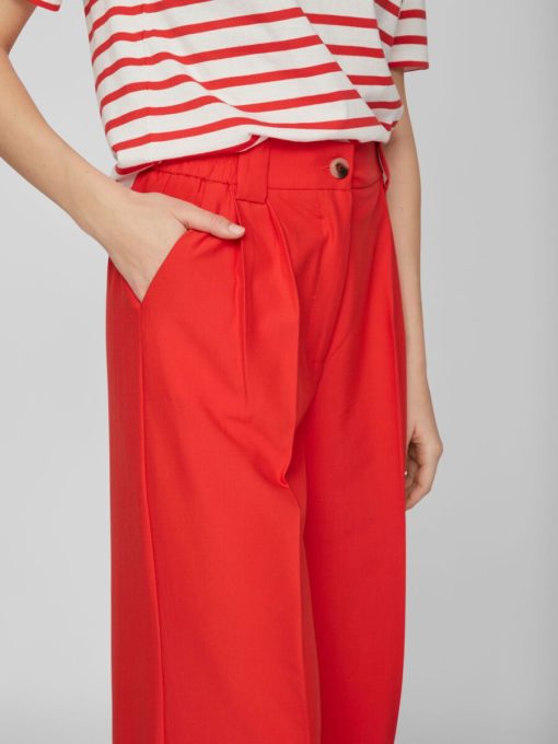 Vila Fine Wide Pants Flame Scarlett