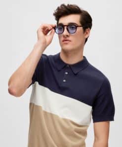Selected Homme Mattis Knit Polo Sky Captain