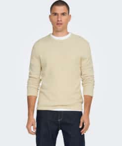 Only & Sons Panter Structure Knit Antique White