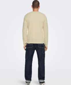 Only & Sons Panter Structure Knit Antique White