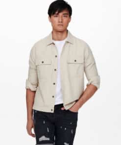 Only & Sons Kennet Linen Overshirt Grey
