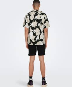 Only & Sons trev Aop Shirt Black