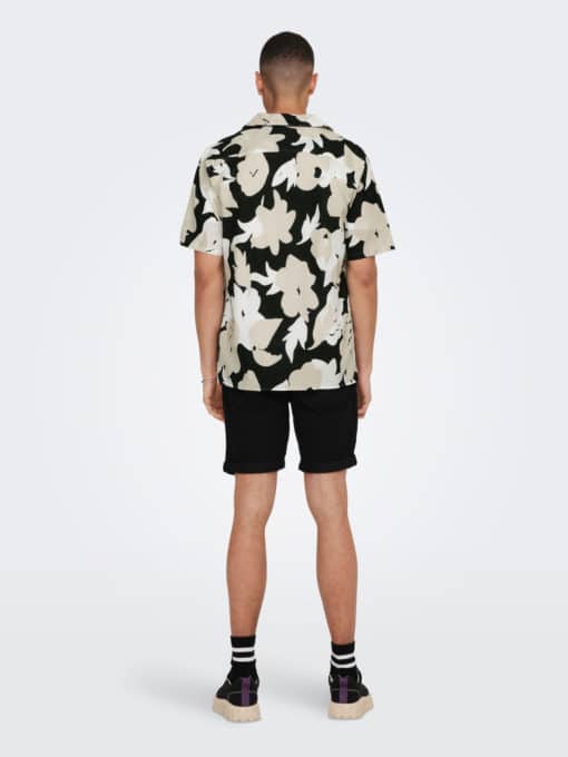Only & Sons trev Aop Shirt Black