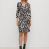 Comma, Print Dress Black