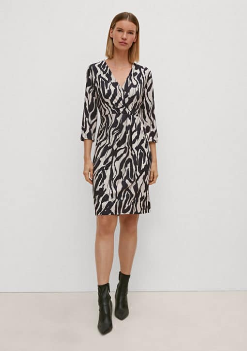 Comma, Print Dress Black