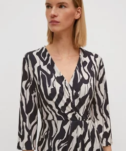 Comma, Print Dress Black