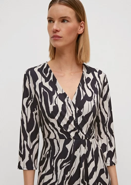 Comma, Print Dress Black