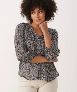 Part Two Erdonae Blouse Dark Navy Mini Flower