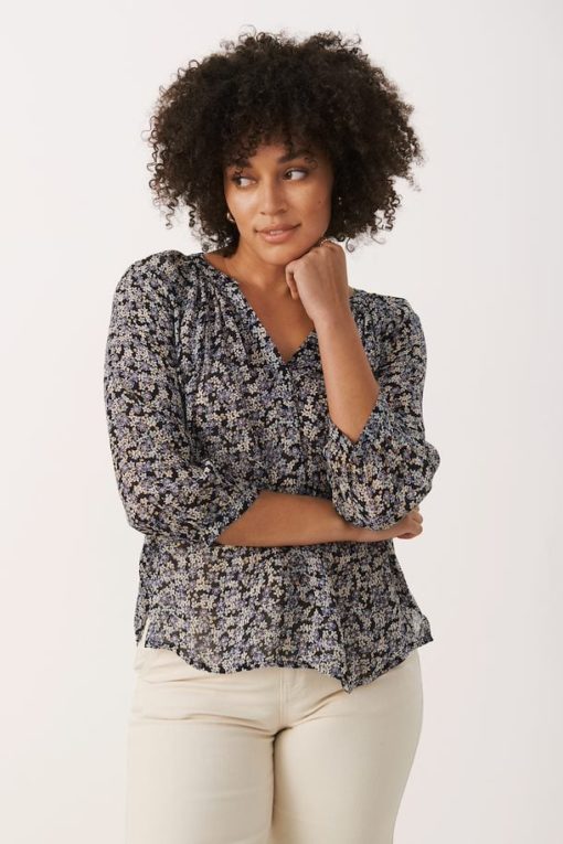 Part Two Erdonae Blouse Dark Navy Mini Flower