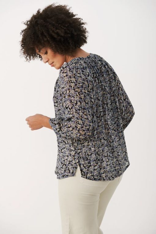 Part Two Erdonae Blouse Dark Navy Mini Flower