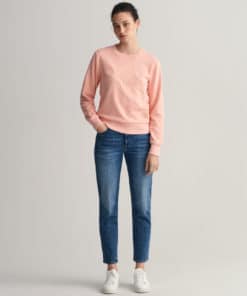 Gant Woman Tonal Shield C-Neck Sweat Guava Orange